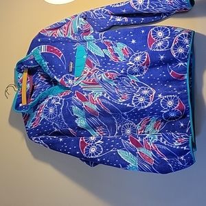 Patagonia synchilla owl print fleece womens large